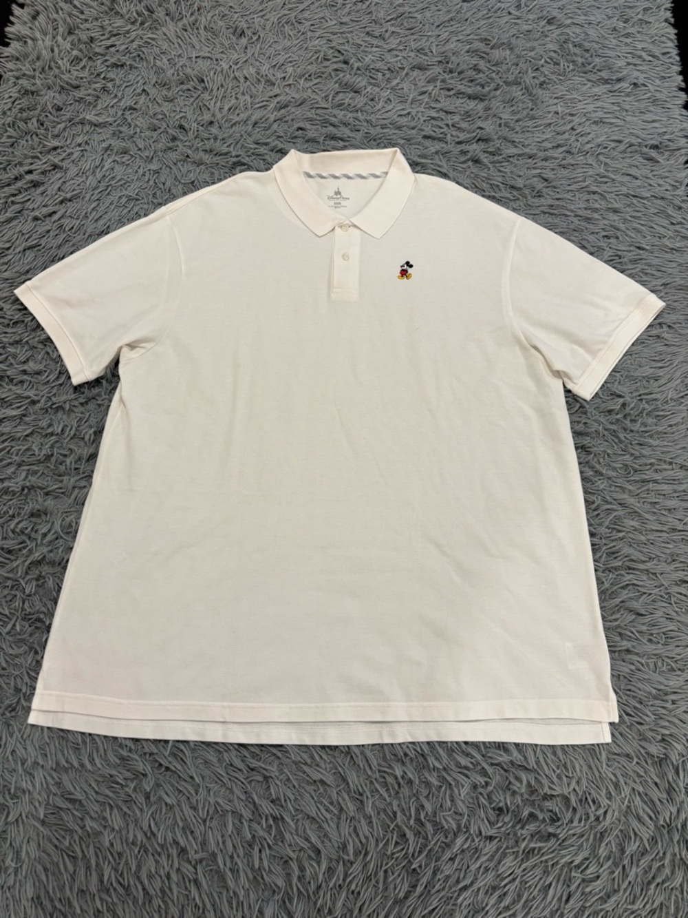Disney Parks Mens White Polo Shirt 3XL Mickey Mouse Golf Performance Preppy
